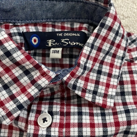 18m Ben Sherman plaid dress shirt with pants - Picture 6 of 6
